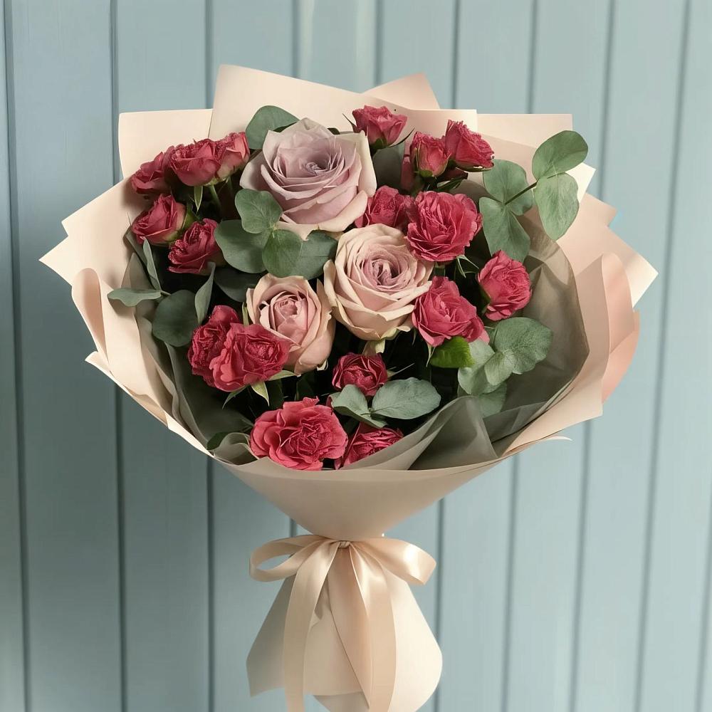 Букет цветов из: Гвоздики и Розы в Новоромановском
