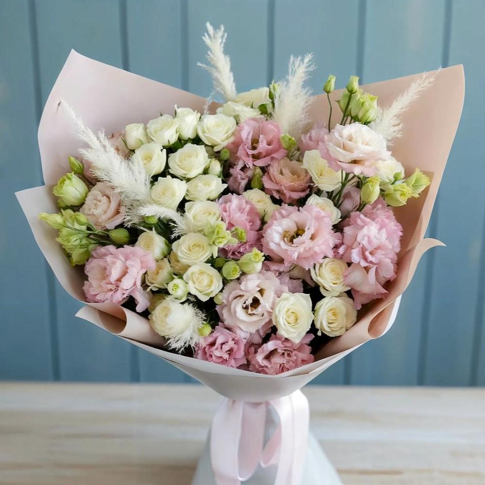 Букет цветов из: Альстромерии и Розы в Новоромановском