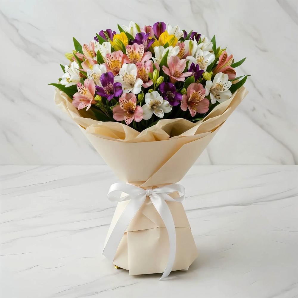 Букет цветов из: Альстромерии в Новоромановском