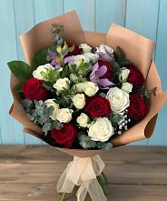 Букет цветов из:  Розы и Альстромерии в Новоромановском