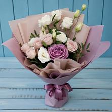 Букет цветов из:  Розы и Лизиантусы в Новоромановском