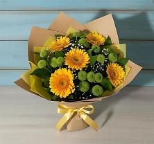 Букет цветов из:  Герберы и Хризантемы в Новоромановском