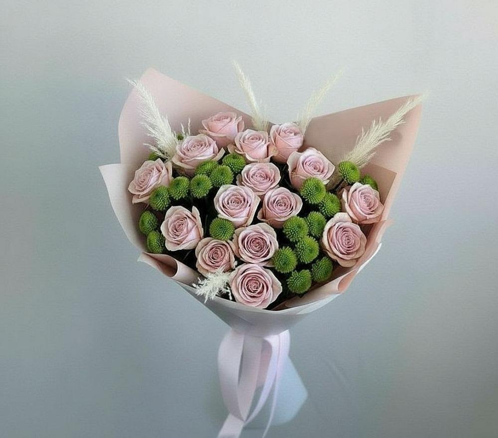 Букет цветов из: Розы и Хризантемы в Новоромановском