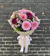 Букет цветов из:  Герберы и Хризантемы в Новоромановском