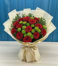 Букет цветов из:  Розы и Хризантемы в Новоромановском