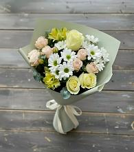 Букет цветов из:  Альстромерии, Розы и Хризантемы в Новоромановском