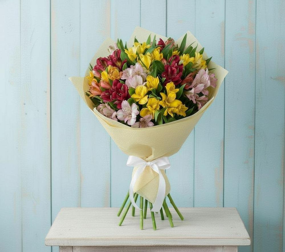 Букет цветов из: Альстромерии в Новоромановском