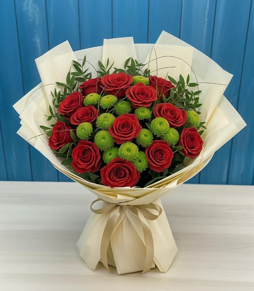 Букет цветов из: Розы и Хризантемы в Новоромановском