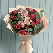 Букет цветов из:  Гвоздики и Розы в Новоромановском