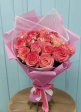 Букет 15 Розовых роз Равель в Новоромановском
