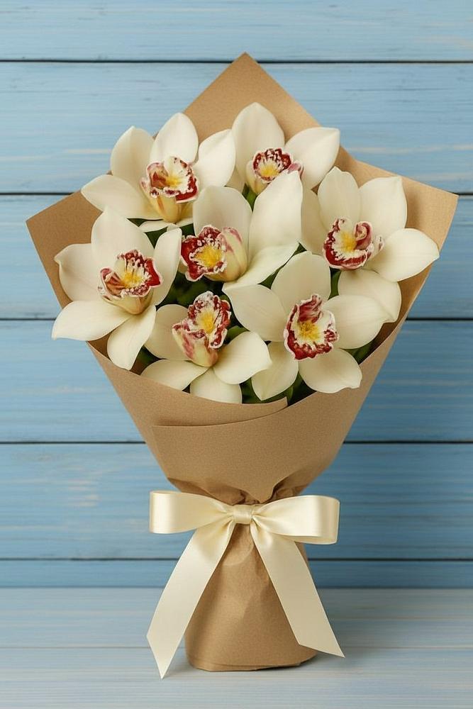 Букет цветов из: Орхидеи и Розы в Новоромановском