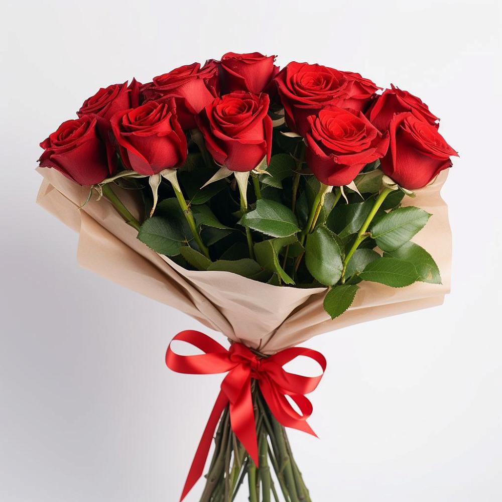 Букет 11 Красных роз Эдлесс Лав в Новоромановском